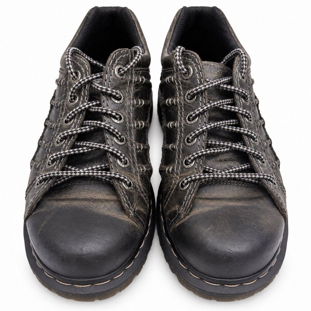 Dr Martens Keith Men’s 11 Black Greenland Leather 6-Eye Oxford Shoes NWOB